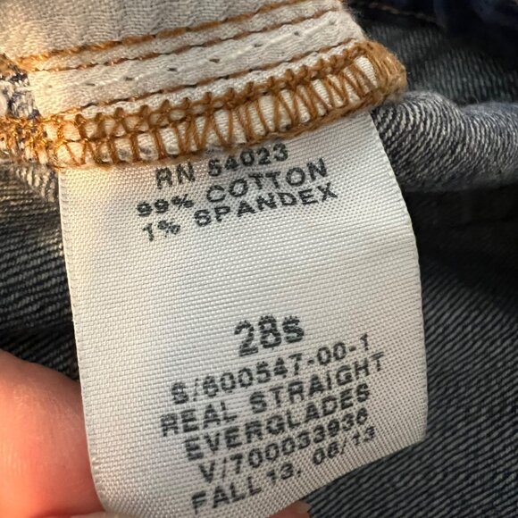 Gap Real Straight Jeans Womens Size 28S Midrise Distressed Faded‎ Wash Short - Picture 7 of 7